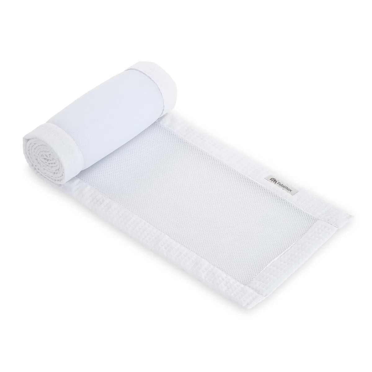 FabiMax Boxspring Baby Beistellbett Flex 90x55, TÜV geprüft, aus Buchenholz weiß lackiert, mit innovativem verstellbarem Seitengitter, passend für Boxspringbetten (Matratze Comfort, Weiß)