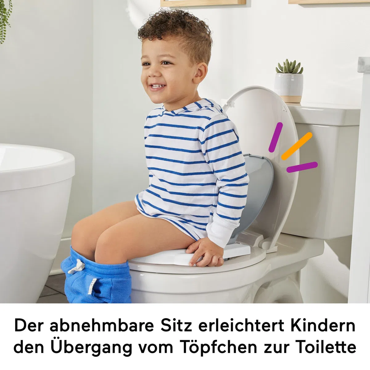 Fisher-Price Meine erste Toilette, Töpfchen für Babys, deutsche Version, interaktives Toiletten Training, mit Musik und Geräuschen, Baby Topf, ab 1 Jahr HJC38