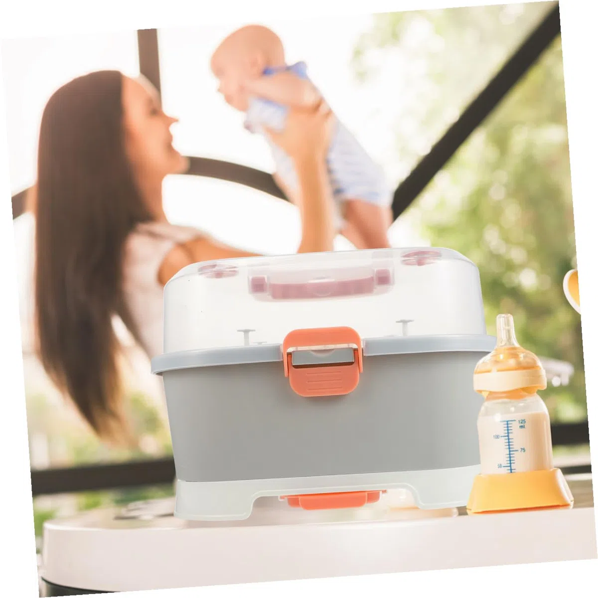 Tragbare Aufbewahrungsbox für Babymilchflaschen, Pp, Groß | Babyschale für Reisen und Outdoor, Leicht zu Reinigen, für Schnuller und Milchflasche