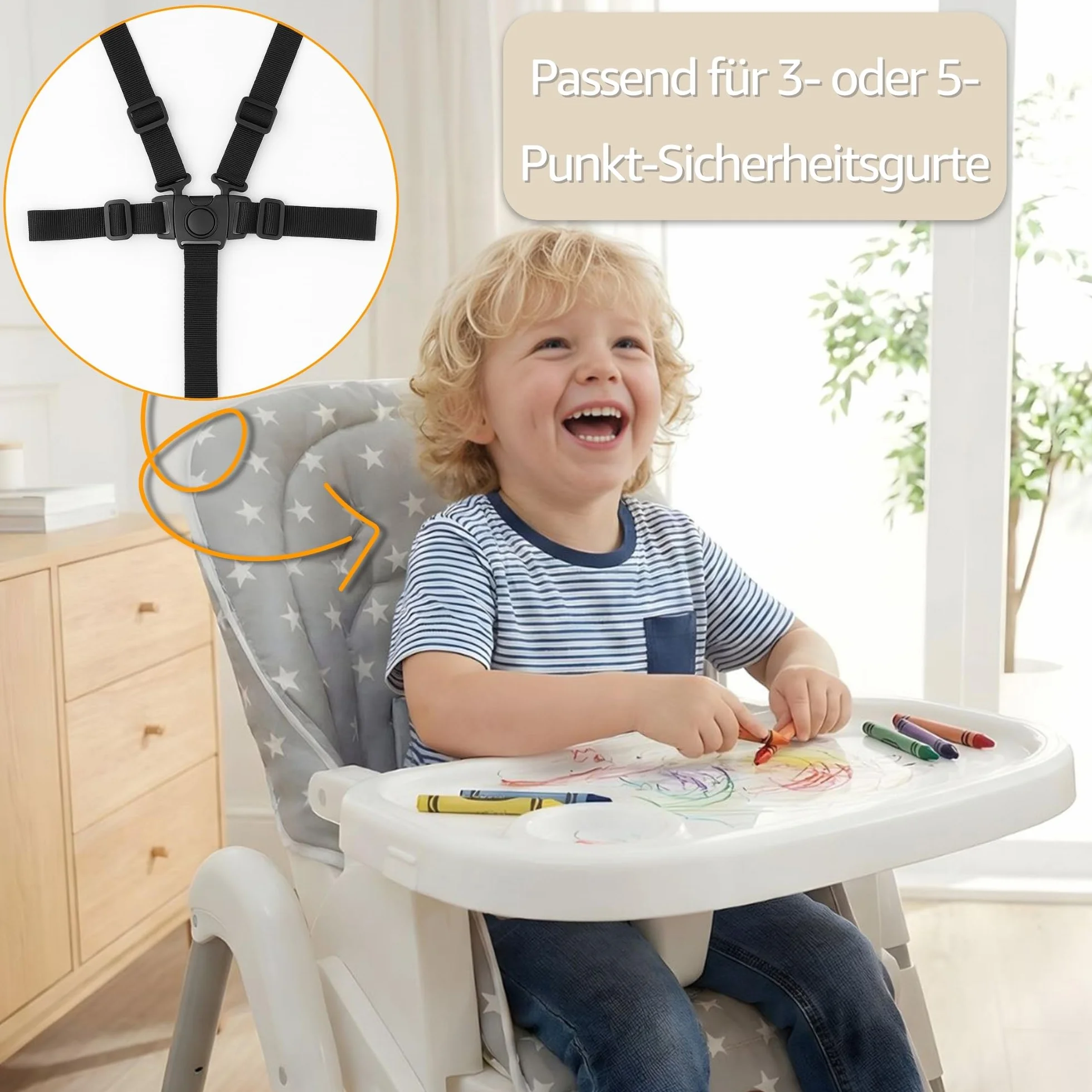 Sitzverkleinerer für Hochstuhl Baby Sitzkissen Stuhl - Kinder Sitzauflage für Ikea Peg Perego Kinderhochstuhl Chair Cover für Kinderstuhl Babystuhl und Hochstühle Zertifikat Oeko-Tex Galaxie
