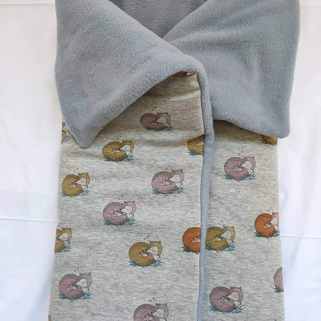 MOON-BEBE Universal-Schlafsack aus Baumwolle für Kinderwagen und Babywanne (Grau)