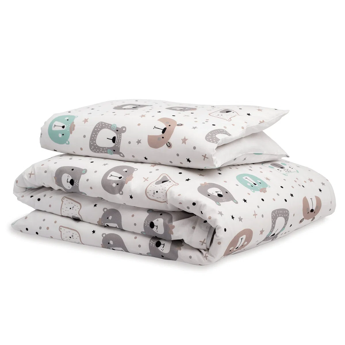 FlyIdeas Baby Bettwäsche Komplett Set 120x150 cm, 100% Reine Zert. Baumwolle Baby Decken Set mit Kissenbezug fur Neugeborenen Kinderbett Stubenwagen & Wiegen, Made in EU