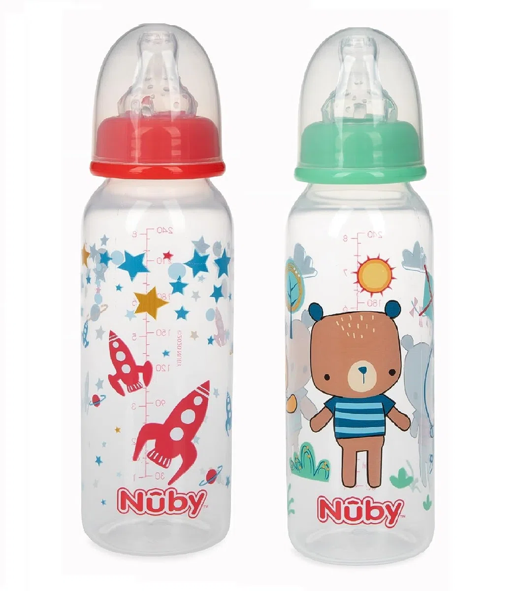 Baby Füttern – Nuby – 8oz pack-of-2 bedruckt nicht Tropfende Flasche (1 Set nur) 1167