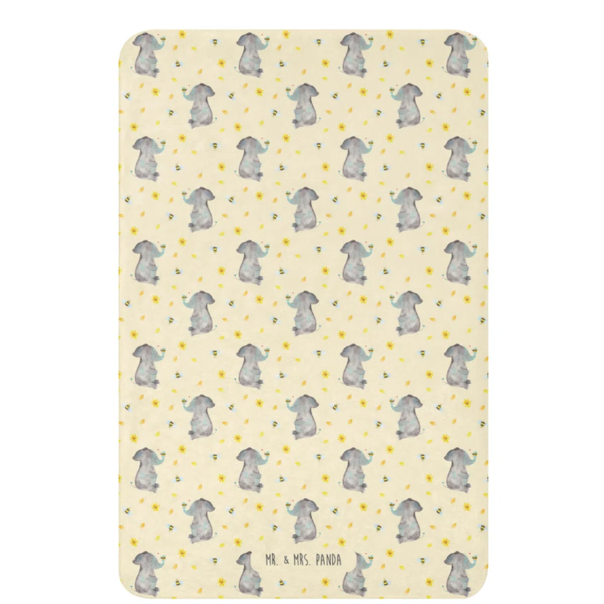 Mr. & Mrs. Panda Heimdecke Elefant Biene 100 x 150 cm - Geschenk, Couchdecke, Lustige Sprüche, Jahrestag, Hochzeitsgeschenk, Sofadecke, Tagesdecke, Kuscheldecke, Liebe, Decke, Liebesspruch