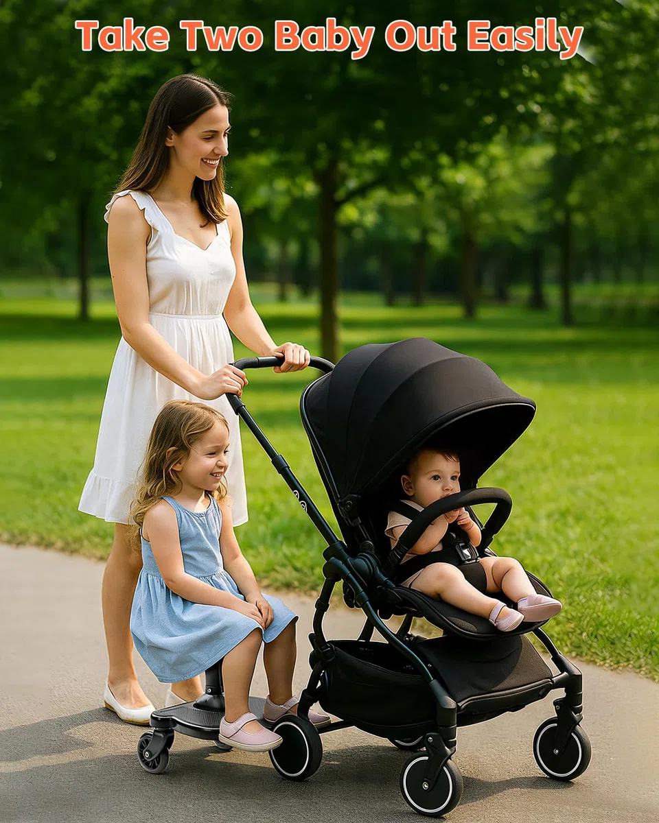 Vihir Buggy Board mit Sitz, Buggy Board für 99% Kinderwagen, Kinderwagen Board Universal, Kiddy Board für Kinder Von 2-6 Jahren (25 Kg)，Vollständig Erneuern