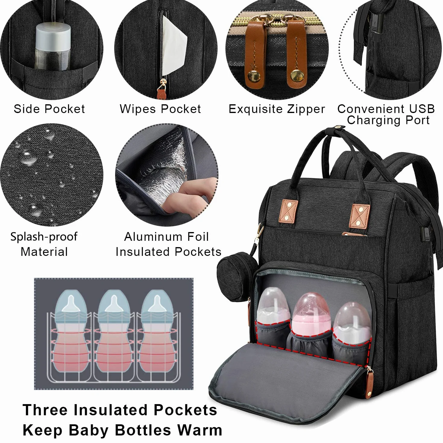 Wickeltasche Rucksack Baby Wickelrucksäcke mit Großer Kapazität Tragbare Reisewindeltasche mit faltbarem Kinderbett mit Multifunktions Babytaschen und mobiler Wickelauflage Babybettrucksack