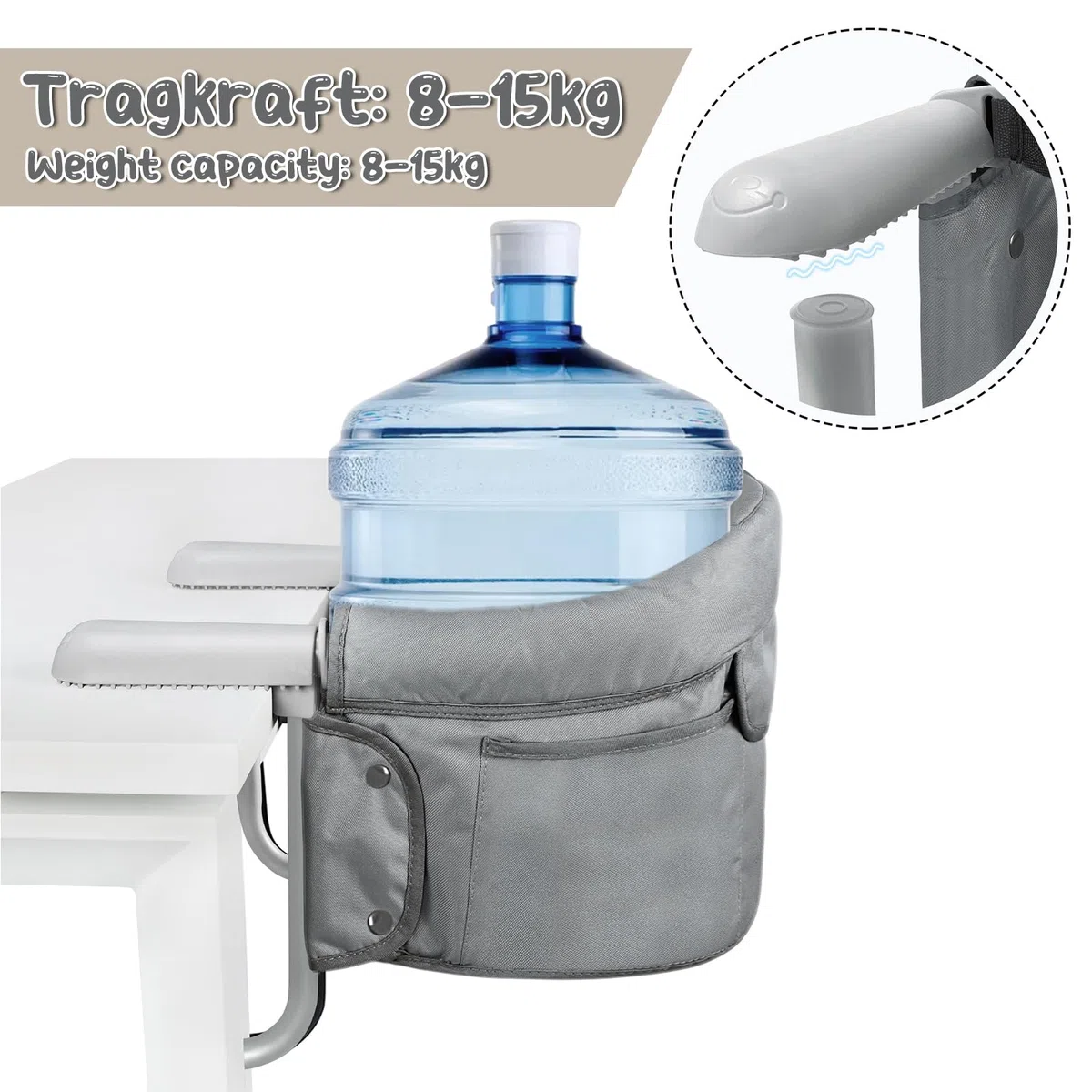 ACXIN Tischsitz Babysitz, Hochstuhl inkl. Transporttasche, Hochwertiger Kinderhochstuhl, Mobiler Hochstuhl für Restaurants, Reise & Co, Belastbar bis 15 kg (Grau)