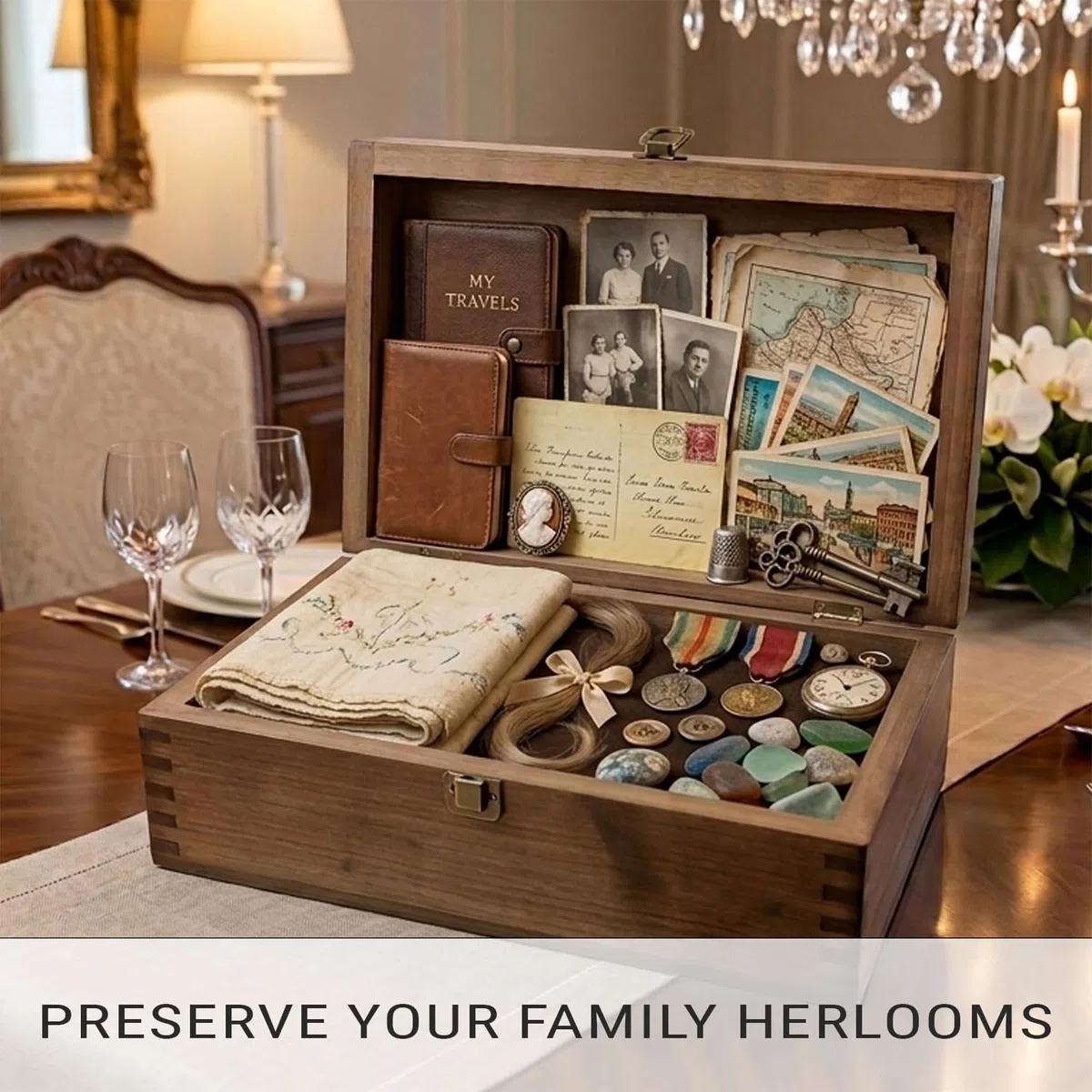 Navigators Erinnerungsbox aus Holz mit Kompass-Design, große Erinnerungsbox für Andenken, dekorative Aufbewahrungsbox für Erinnerungen, Schmuck und Fotos, Gedenkboxen für Männer und Frauen