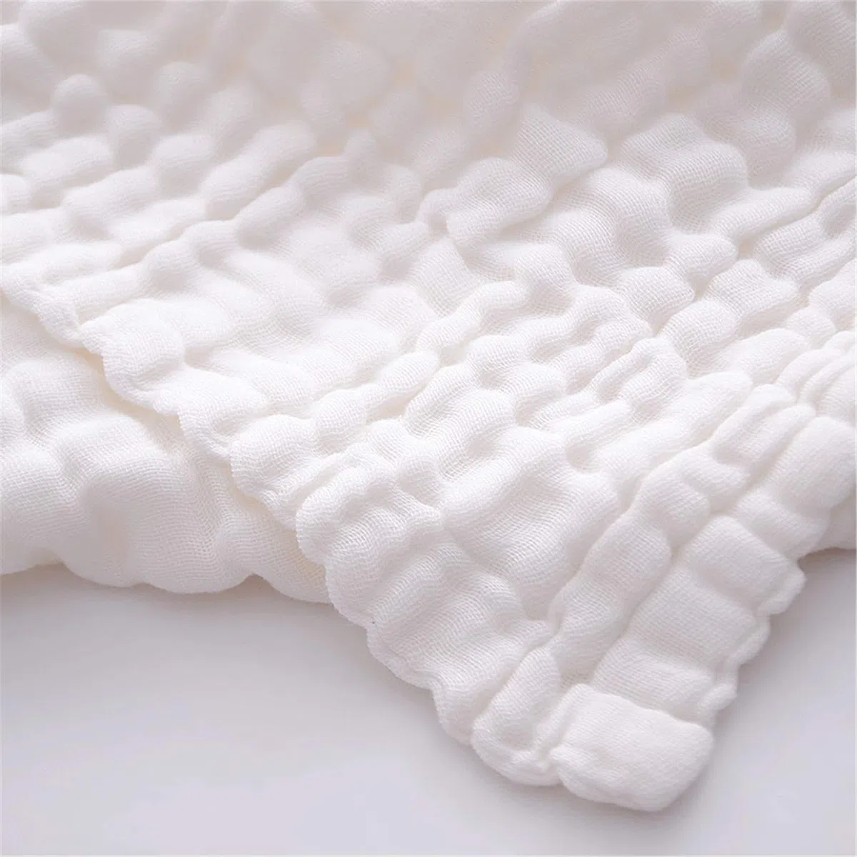 Musselin-Baby-Badetücher-Set, 3er-Pack, ultraweich und saugfähig, Baby-Handtücher, Kleinkinderdecke, Handtuch, 6-lagig, geeignet für Mädchen und Jungen, 101.6x101.6 cm (Weiß & Blau & Grau) | Musselin, Bio-Baumwolle, für Neugeborene, Mädchen und Jungen, ul