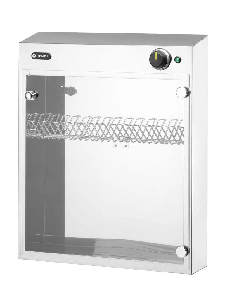HENDI UV Sterilisator, UV-Licht Sterilisator, kapazität für 14 Messer, für Sterilisieren von Messern, 230V, 25W, 510x160(H) x610mm, Plexiglas (PMMA), Edelstahl
