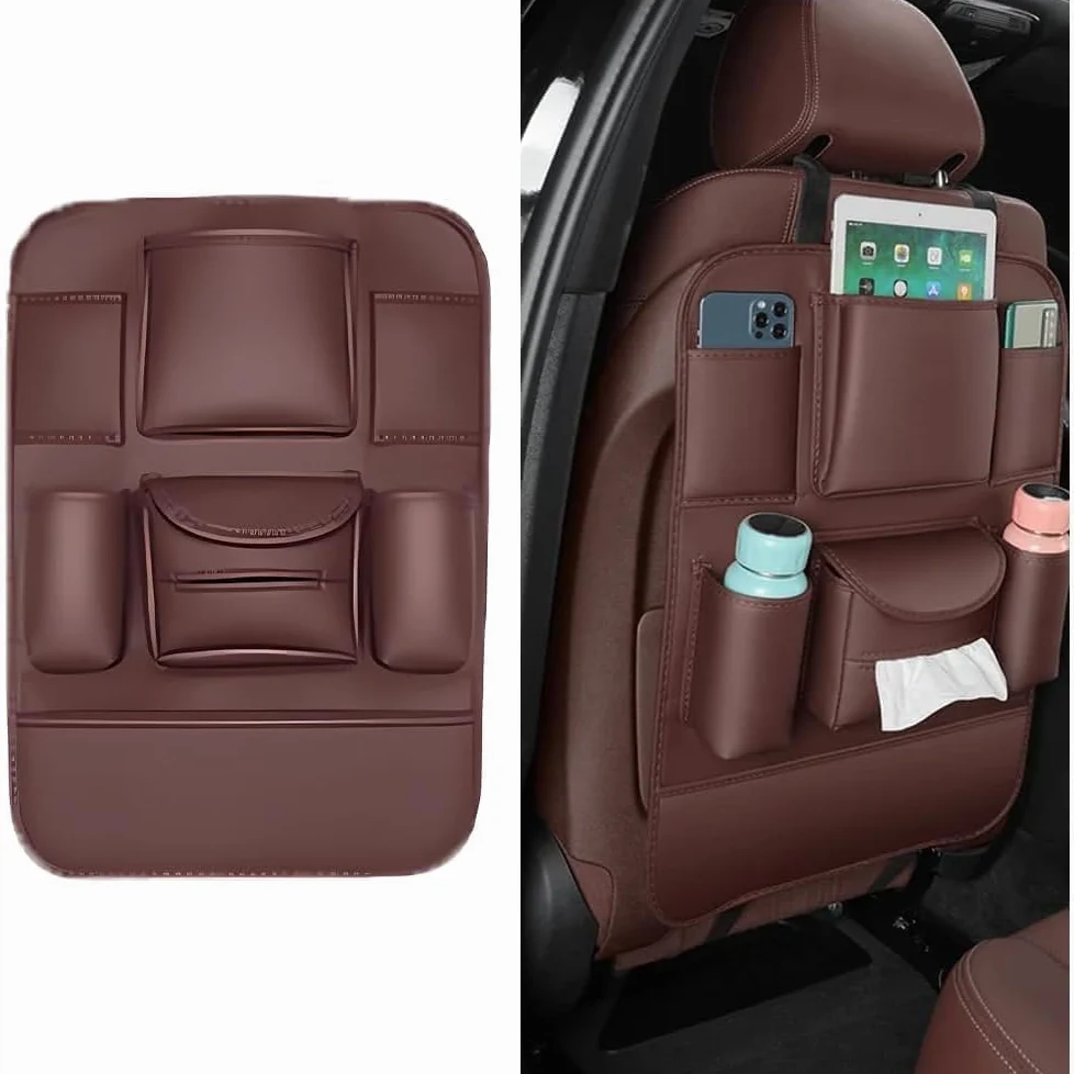 Autositz Organizer für Toyota Echo, Wasserdicht Vielseitige Aufbewahrungstaschen für Autositz Zurück, Kofferraum Organizer für Reise Tägliche Gebrauch, B/Brown