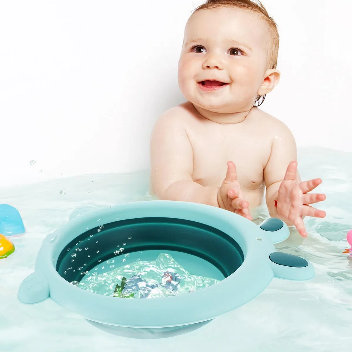 PRETYZOOM Zusammenklappbares Baby Waschbecken Tragbares Fußwaschbecken Kompaktes Babybecken Für Babypflege Und Reisen 13.39X12.20X3.94 Zoll