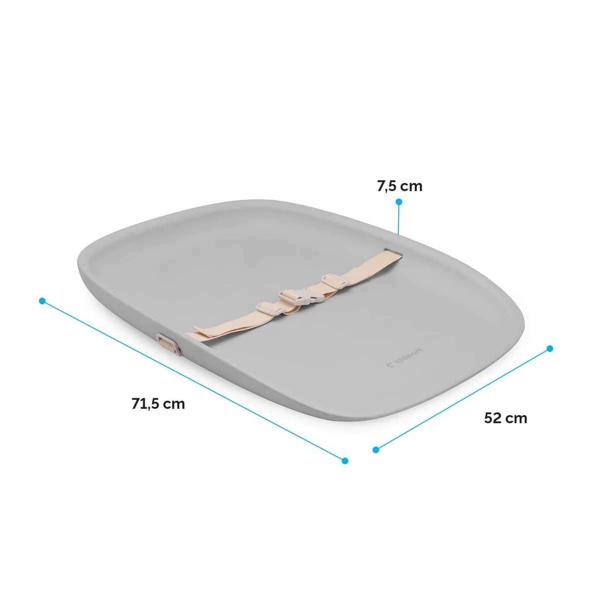 Rengjore Wickelauflage Wickelunterlage abwaschbar mit erhöhten Seiten und verstellbarem Gurt rutschfester Unterseite für Wickeltisch Wickelkommode Wickelaufsatz für Babys Frost Grey