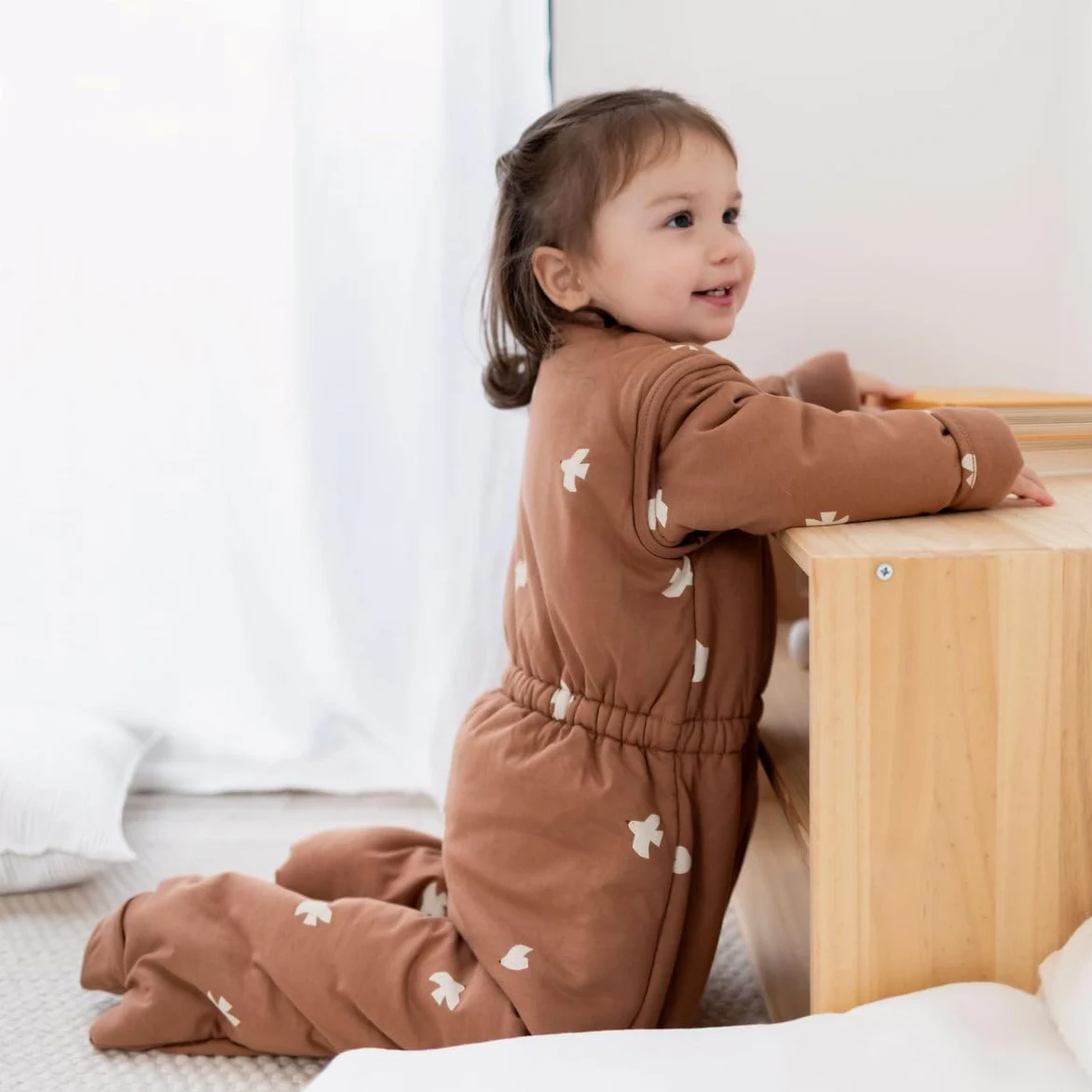 BEMINI Schlafsack mit abnehmbaren Beinen für den Winter, 2.5 Tog Pady Jersey + Jersey, Piuma Mocca