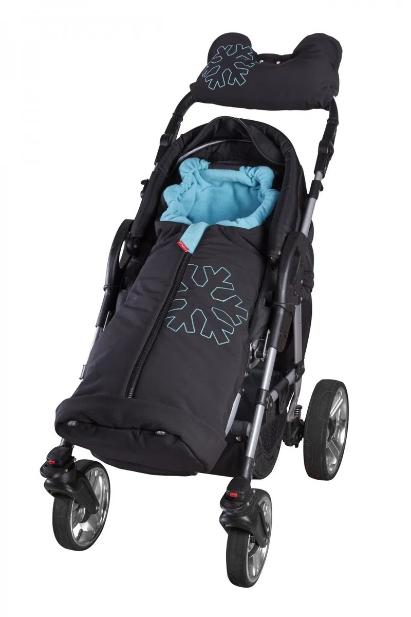 ByBoom - Softshell Winterfußsack Thermo Aktiv für Kinderwagen und Buggy, Farbe:Schwarz/Schwarz