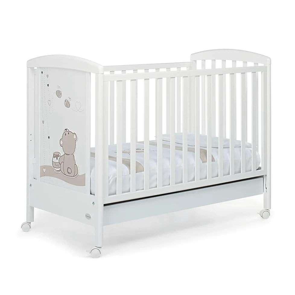 Foppapedretti Felicity, Kinderbett mit verstellbarem Seitenteil, 131 x 71 x 103 cm, 24 kg, weiß
