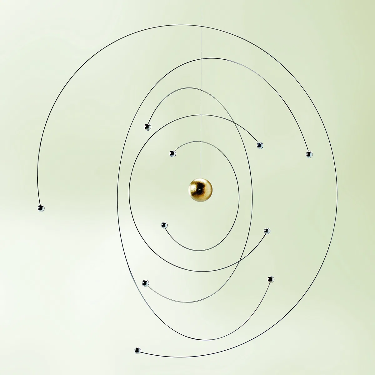 Flensted Mobiles 441 Niels Bohr Mobile, Stahl, Gold/Silber, 27x27 cm
