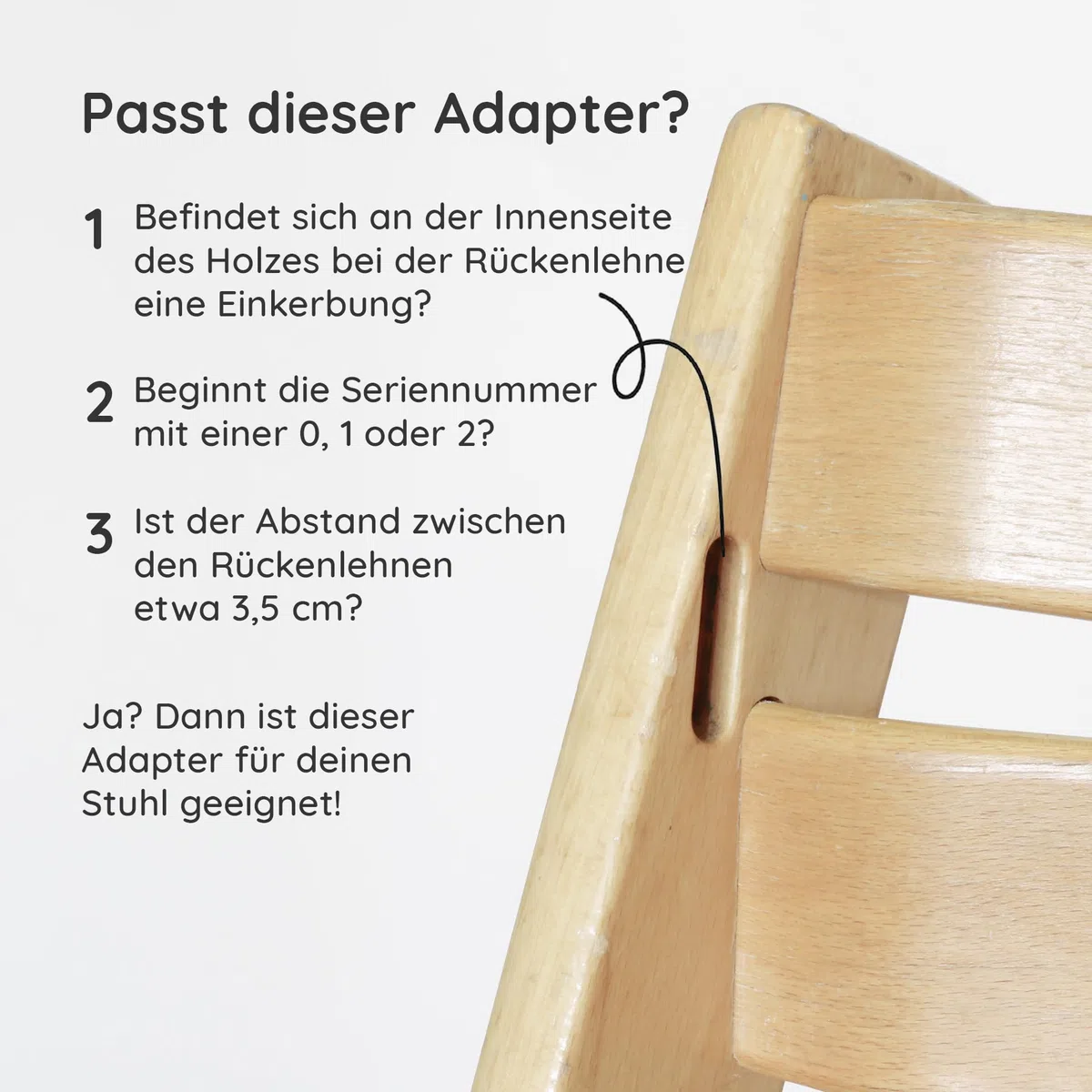 Adapter für ältere Tripp Trapp Modelle, Baby-Set Verbindung, vor 2003, Weiß | Einfache Klemmbefestigung ohne Werkzeug
