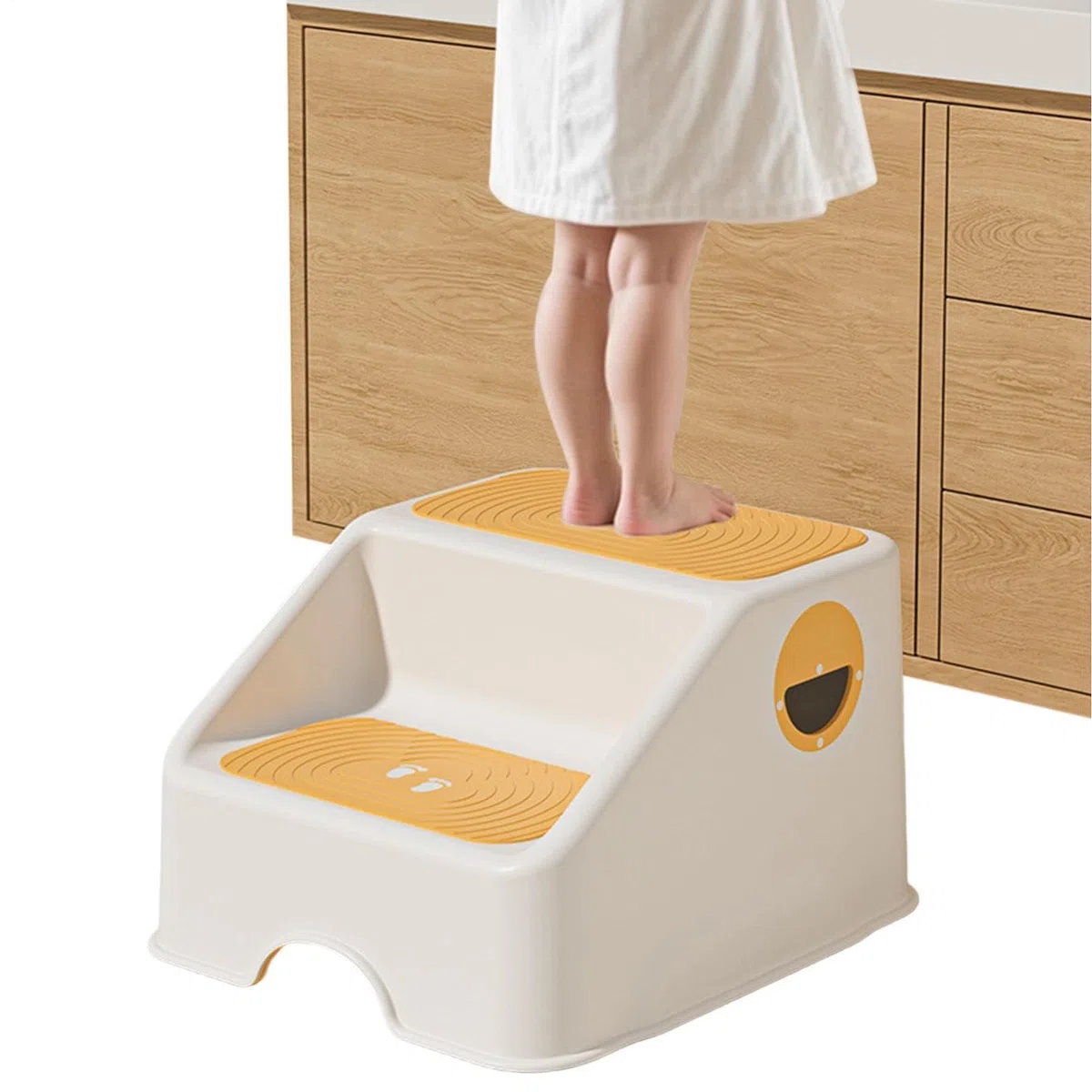 Kinder-Tritthocker Rutschfester 2-Stufen-Hocker | WC Tritt für Kleinkind für Vorschule, Wohnung, Kindergarten, Bad, Küche, Spielzimmer, Schlafzimmer, Wohnzimmer