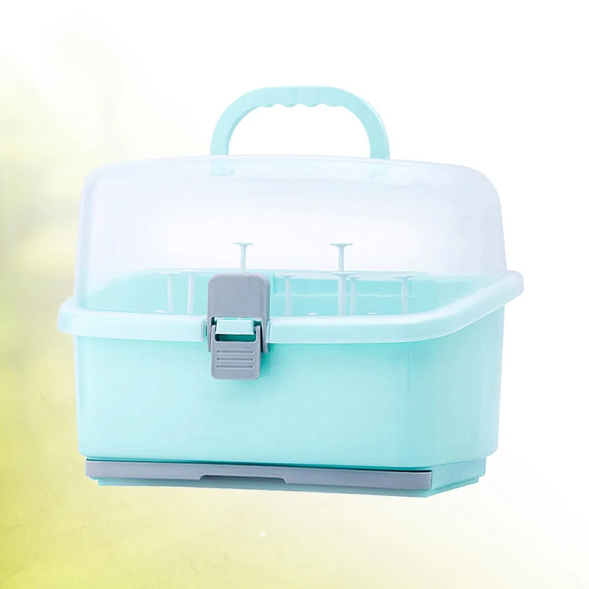 Aufbewahrungsbox für Babyflaschen, Tragbar, Große Kapazität, Kunststoff | Grün, für Schnuller und Milchflaschen, für Zuhause und Unterwegs, Praktische Babyflaschenbox