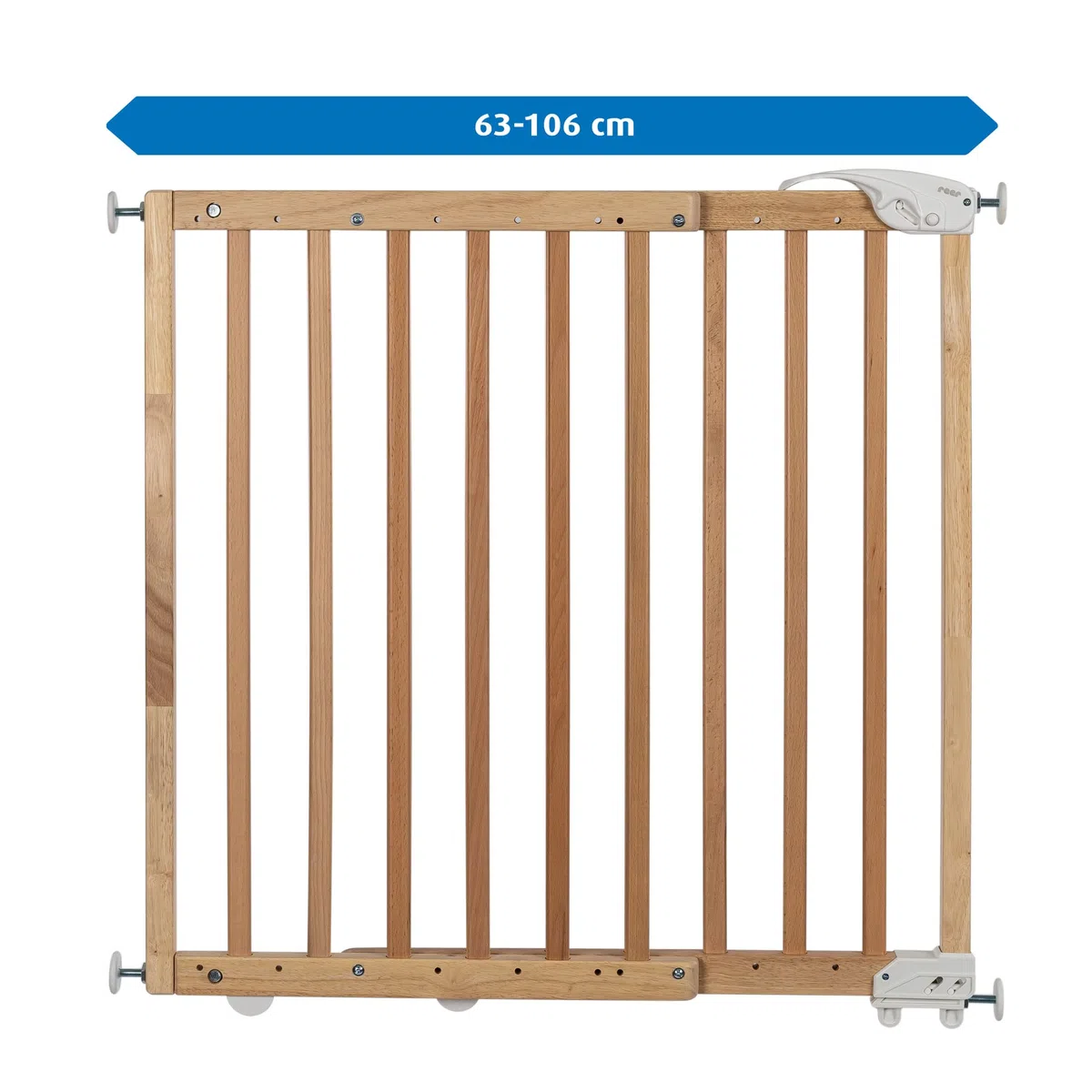 reer Türgitter und Treppenschutzgitter, Baukasten zum Selbstbauen, zum Klemmen oder Schrauben, ausziehbar 63-106 cm, Natur