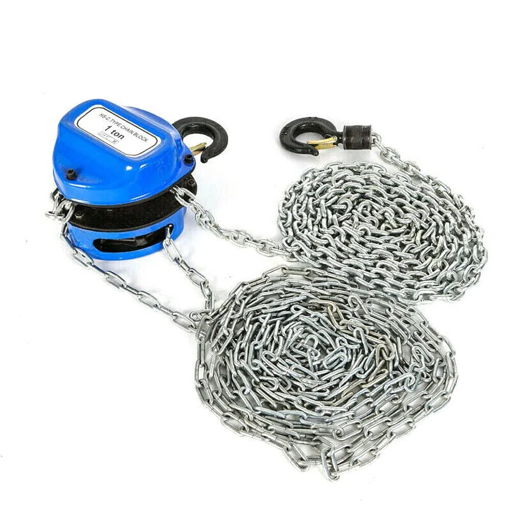 Profi Kettenflaschenzug 2T Kettenzug handseilwinde, Vollverzinkte Kette, ölfrei, 1000Kg Tragkraft Flaschenzug Seilzug Hebezug Ratschenzug, 4m Kettenblockaufzug Handkran