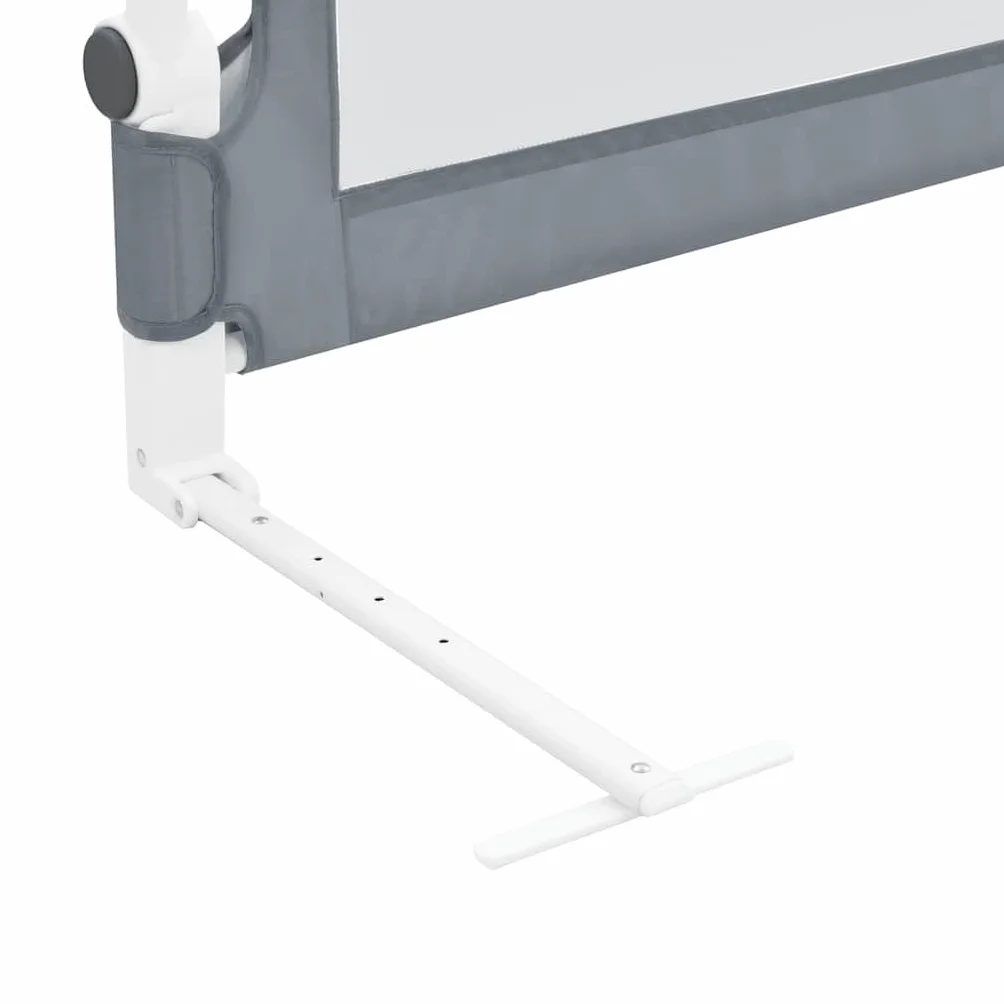 Sicherheitsbettgitter 150x42 cm Grau, Kleinkind-Bettschutzgitter aus waschbarem Polyester und Metallrohr, klappbar mit Taste auf jeder Seite, für Matratzen 10-20 cm, für Kinder