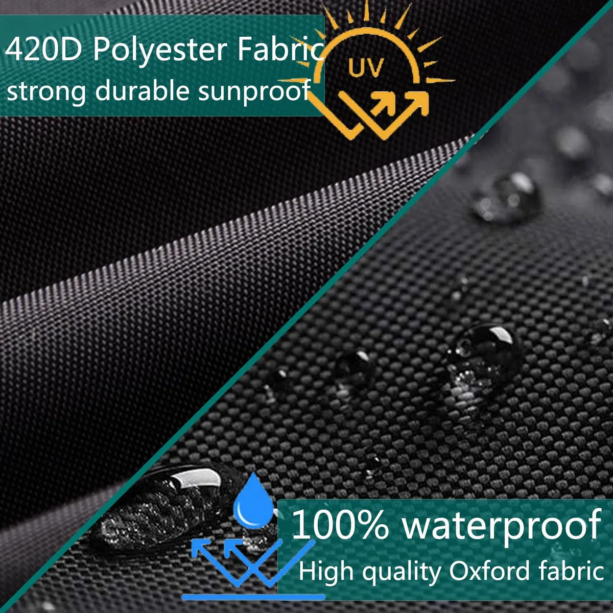 Sqodok Fahrradanhänger-Abdeckung, wasserdicht, 420D-Oxford-Material, mit PU-Beschichtung, UV-Schutz, winddicht, staubdicht, 139,7 x 83,8 x 99,1 cm, Schwarz, Blau
