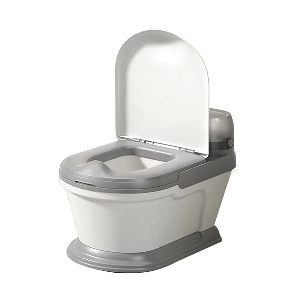 Großer Töpfchentrainingssitz für Kinder von 1 10 Jahren, Rosa/Grau, PVC/PU-Kissen, Jungen/Mädchen, Kleinkind, Toilettentrainer, Nachahmung Erwachsenen-Design