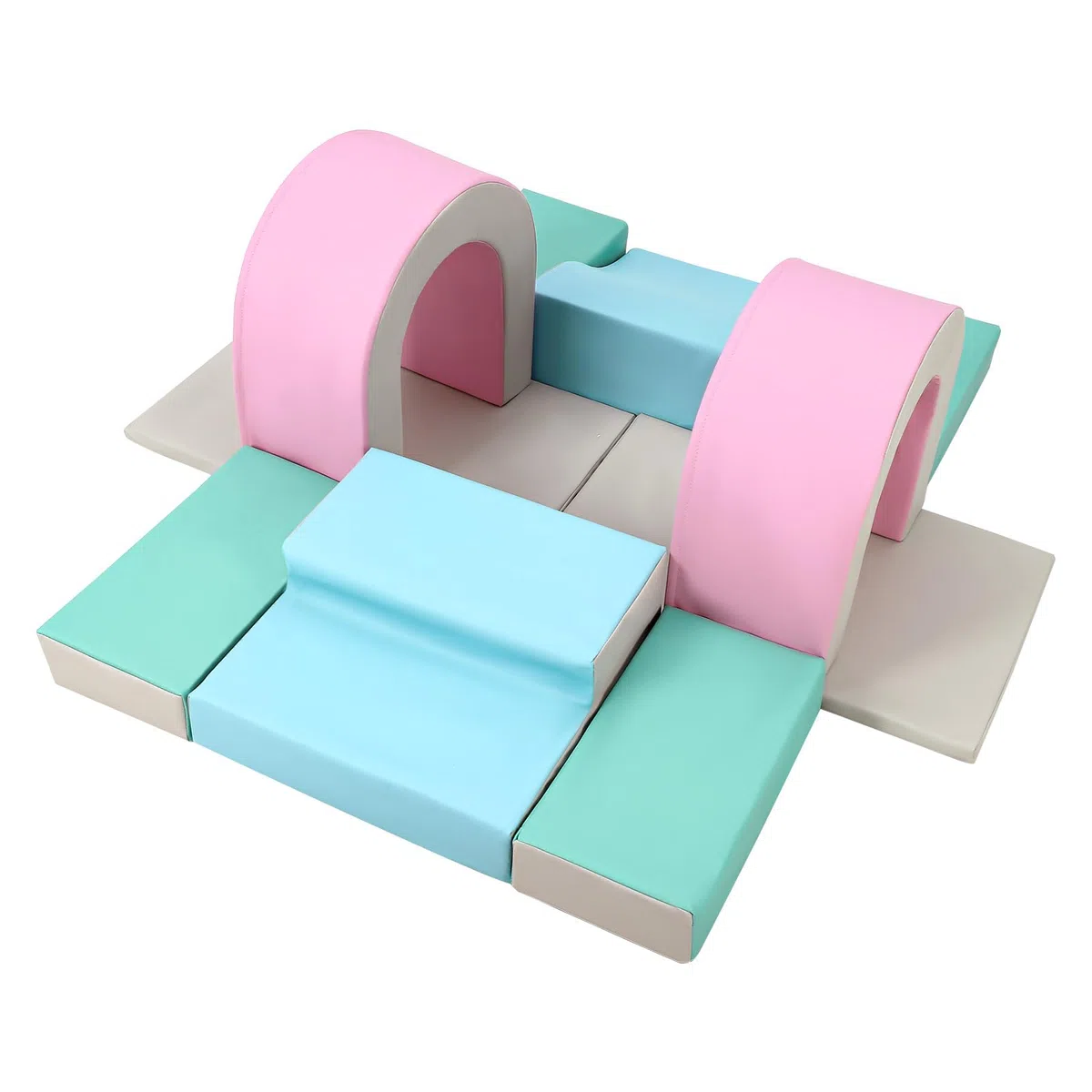 Sicheres 10-teiliges Kletter- und Spielset für Kleinkinder – Weiche PU-Schaumstoff-Kletterblöcke – Fördert Motorik & aktives Spielen – Indoor-Spielplatz für Babys von 1-3 Jahren – Farbe: