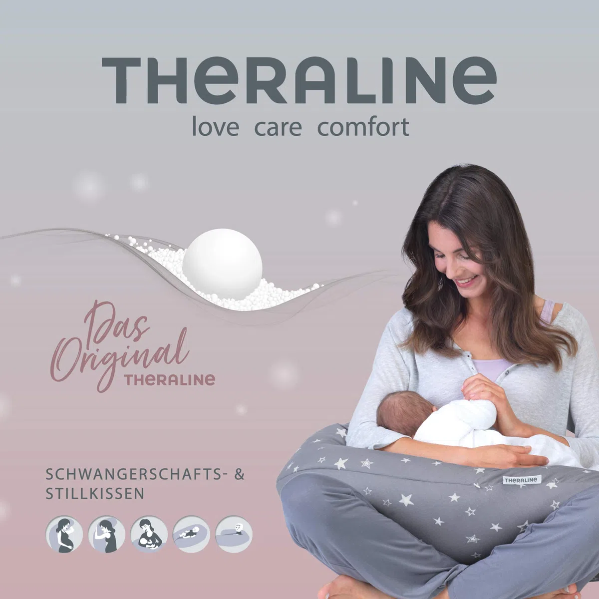 Theraline Stillkissen mit Mikroperlen Knistertier Löwe
