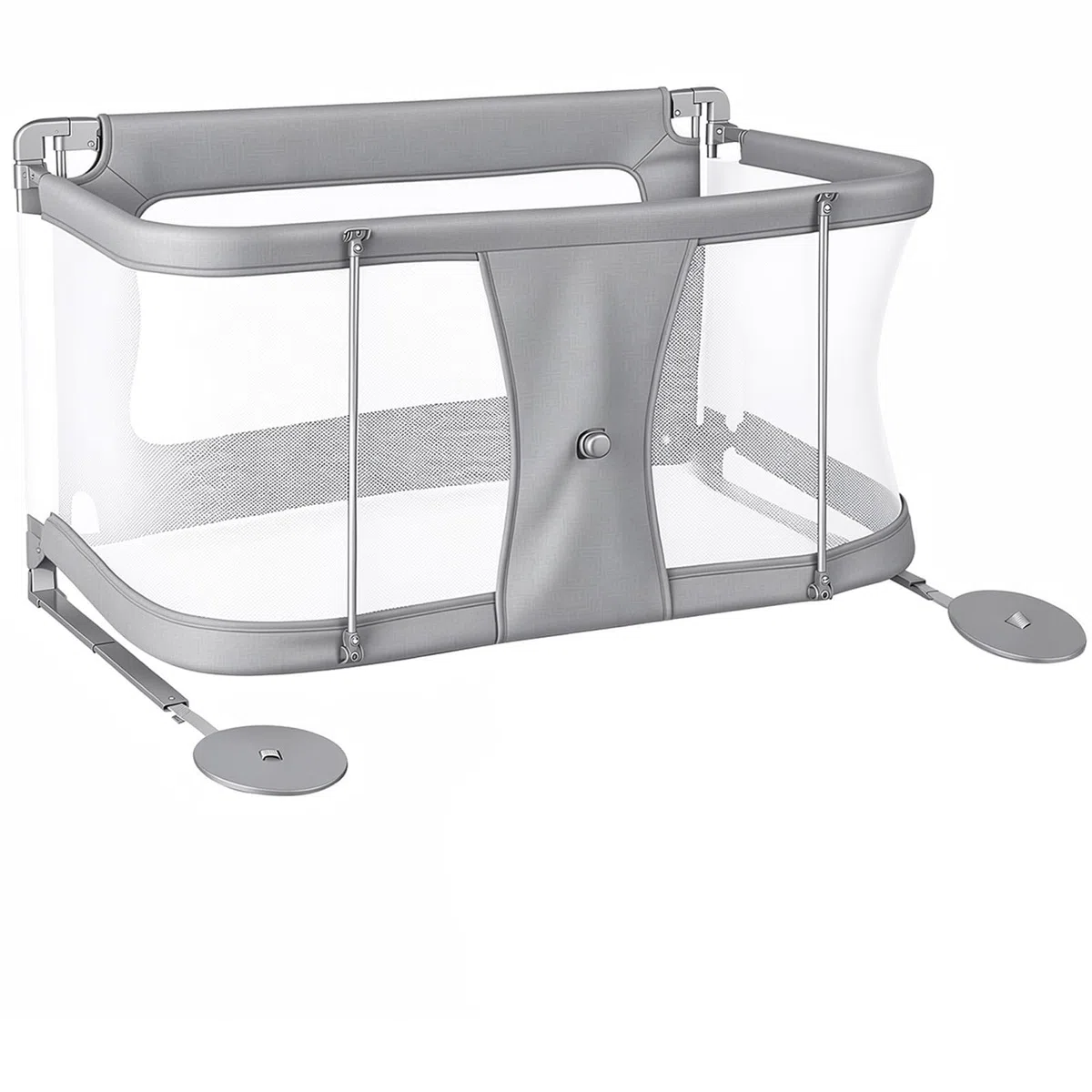 Baby-Beistellbett höhenverstellbar tragbares Seitenbett mit atmungsaktiven Mesh-Fenstern waschbarem Innenbezug