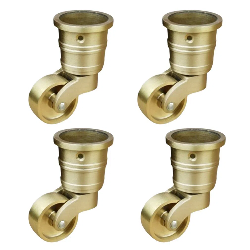 Lenkrolle, Antike runde Rollen, Lenkrollen, Möbelrollen, for Klavierfüße, Sofas, Tische, Tragkraft 150 kg, mit Schrauben, 4er-Set