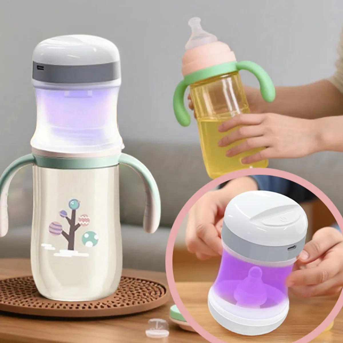 Leichter Schnuller für Säuglingsflaschen, UVC Sterilisator, tragbares Design, USB betrieben, Ein Steuerung, leicht zu reinigen, kompakt, USB betrieben