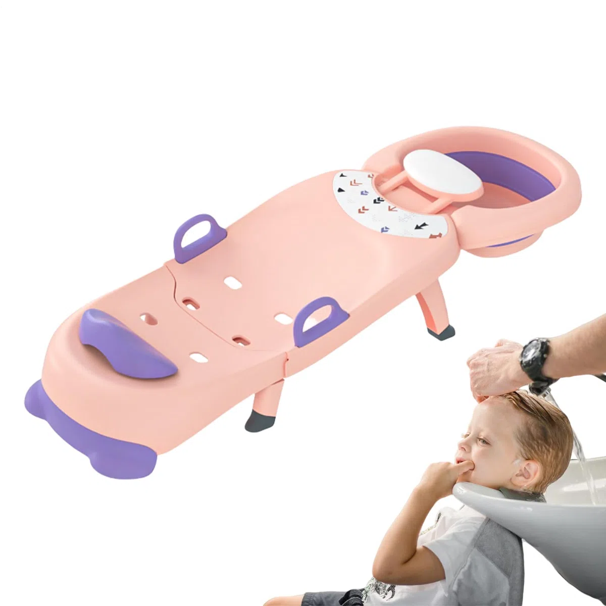 Kinder-Shampoo-Stuhl, Kinder-Badesitz zum Haarewaschen | Haarwaschsalonsitz für Kinder verstellbar | Klappbarer Kinder Haarwaschstuhl für den Haushalt für, Mädchen, Kleinkinder