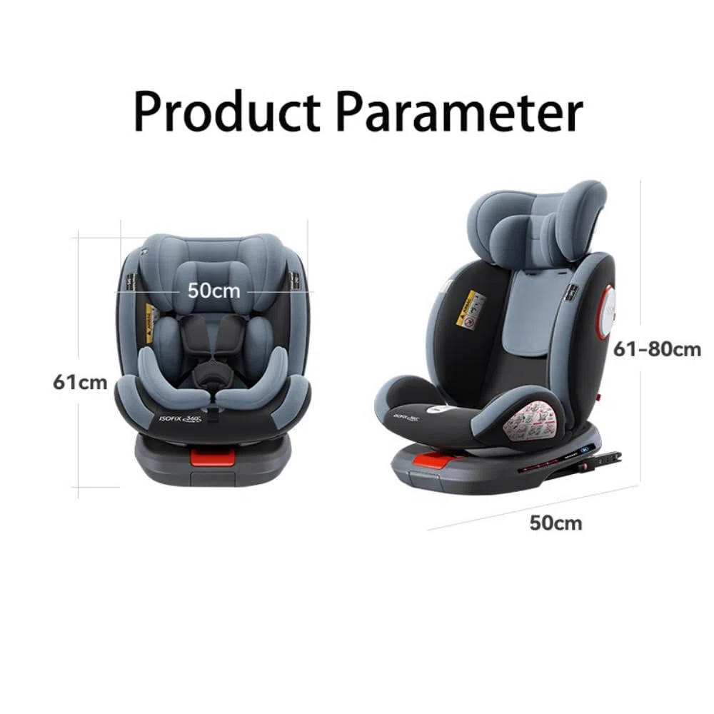 Kindersitz Isofix,Frei drehbarer Autositz mit verstellbarer Kopfstütze für Kleinkinder und Babys mit Fußstütze,Kindersitz Gruppe 0+/1/2/3(Schwarz)