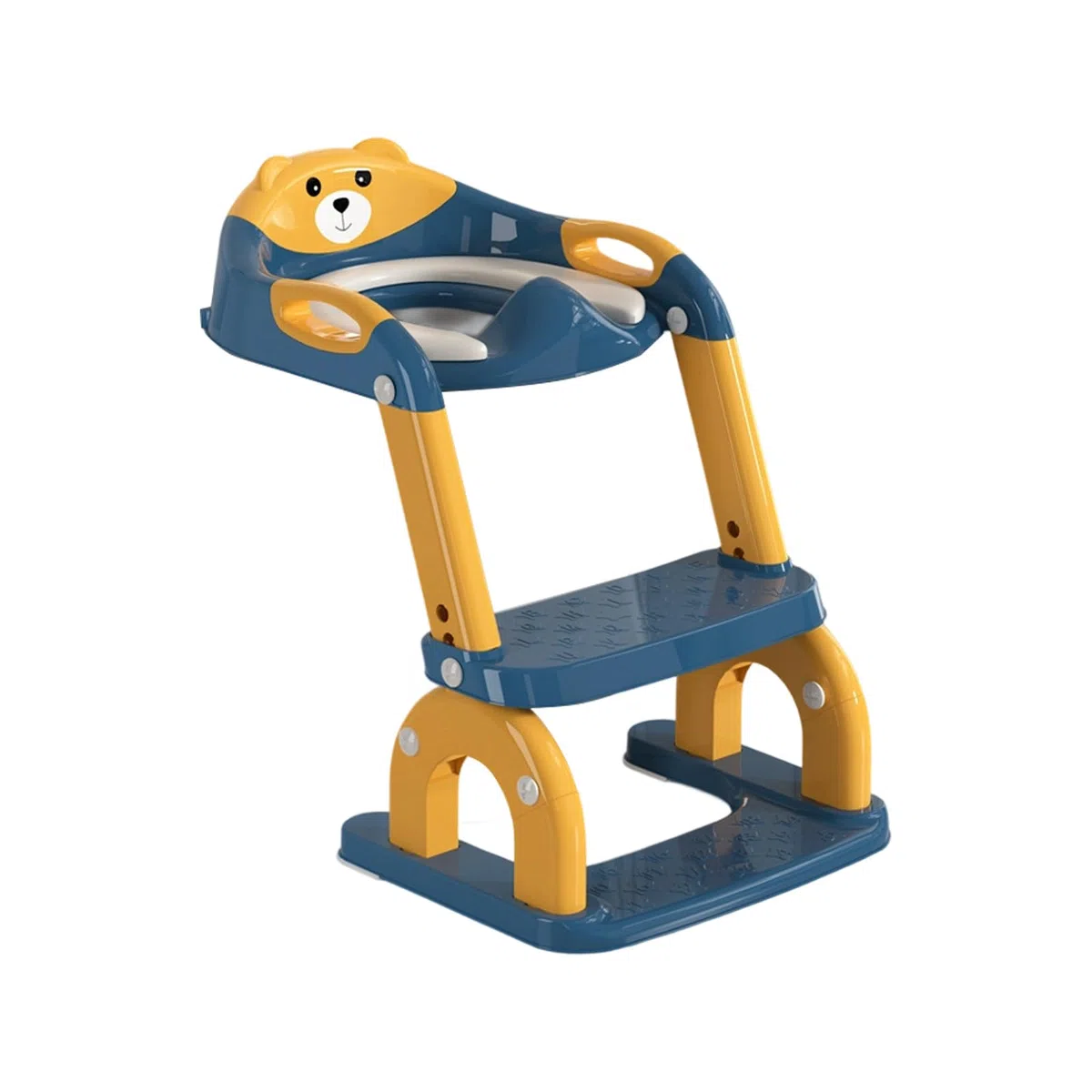 Höherer Kleinkind Toilettensitz mit rutschfesten Stufen, ergonomische Rückenlehne, faltbares Design für Jungen und Mädchen, Baby Toilettentrainer