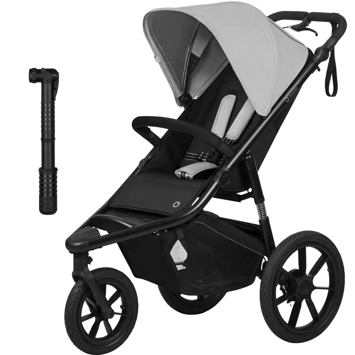 Lionelo Azura Kinderbuggy mit Luftreifen – hohe Federung, stufenlos verstellbare Liegeposition, XXL-Verdeck UPF50+, 5-Punkt-Magnetgurte, kompakt faltbar, inkl. Regenfolie – ab 6 Monaten bis 22 kg