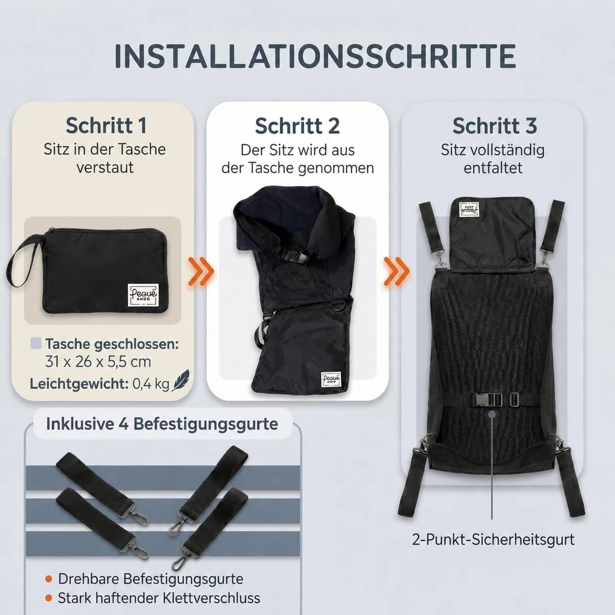 Extra Kinderwagensitz verwandelt Ihren Kinderwagen in einen Zwillingssitz für den großen Bruder. Diese kompakte Textil-Hängematte ist eine Alternative zum Kinderroller (Schwarz)