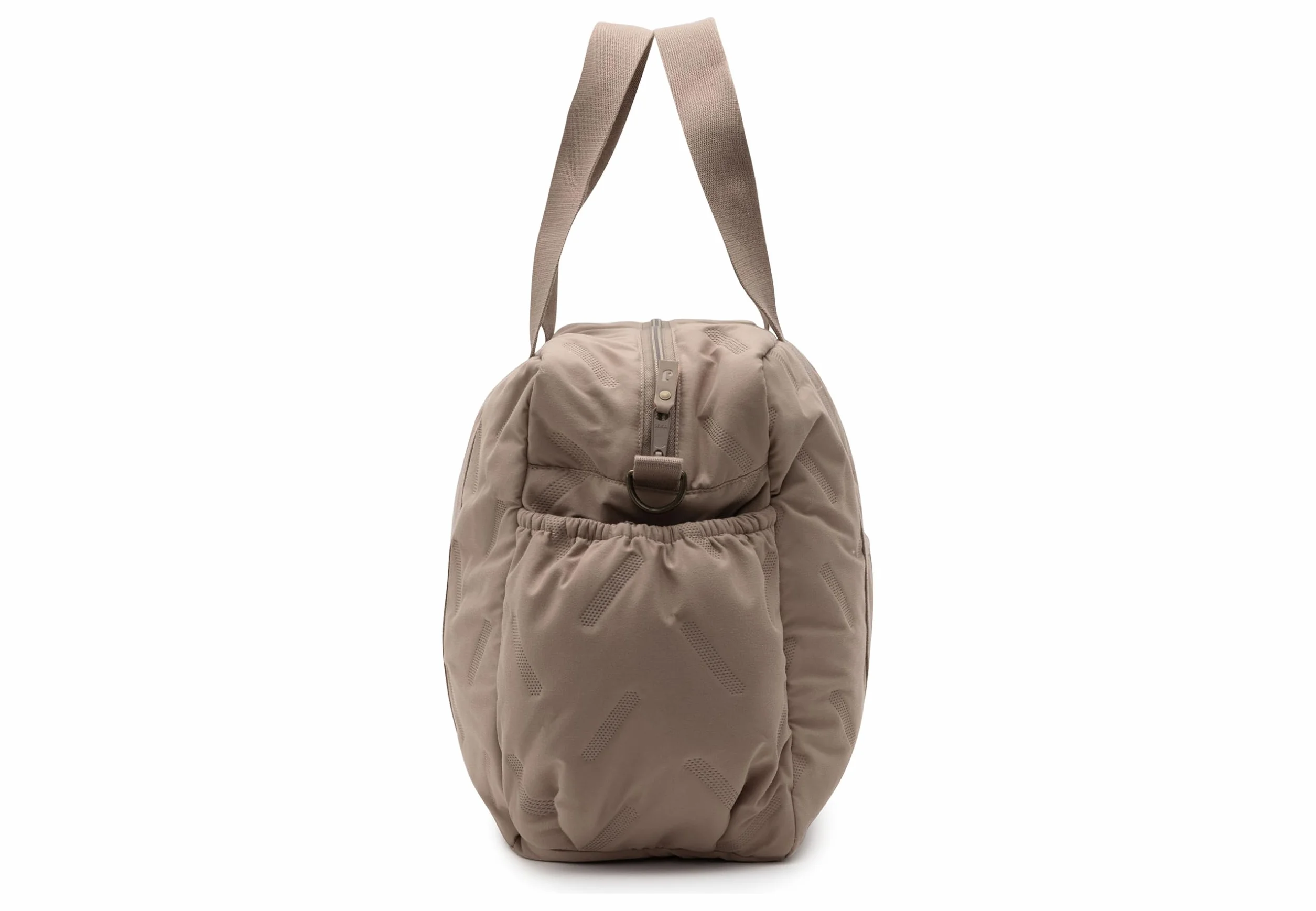 Jollein Wickeltasche Embossed Lily – Milky Coffee – Stylische Wickeltasche mit Geprägtem Muster – Wasserabweisend & Pflegeleicht – Verstellbarer Schultergurt – 42x30x15 cm