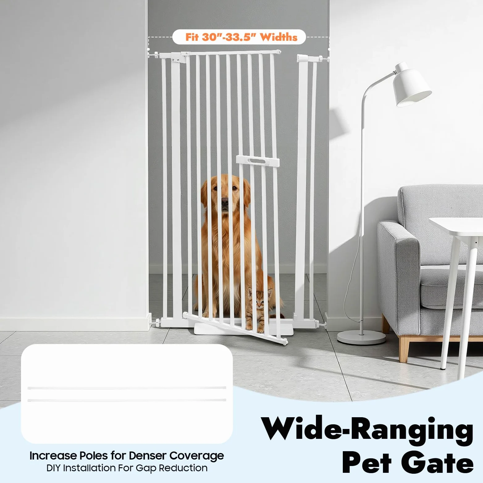150cm Katzengitter Tür, Breite 76-85cm Hundeschutzgitter Ohne Bohren, Türgitter Katze, Katzengitter Balkontür, Türschutzgitter, Hundegitter Tür – für Haus, Treppe, Balkon