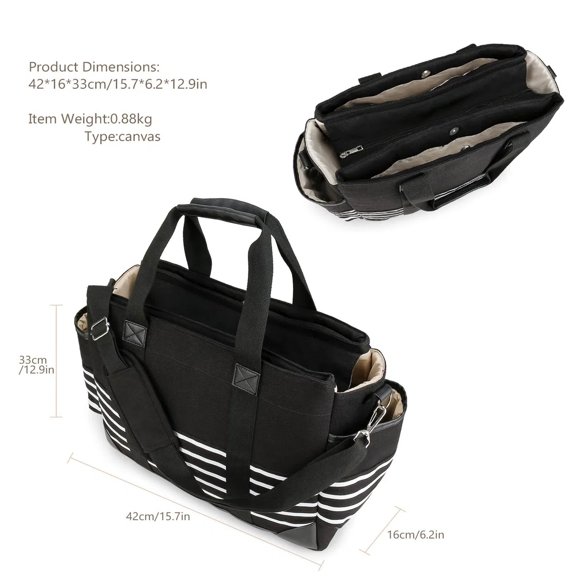 Modisches, schlichtes Design für Mütter, Schultertrage, bequemer Griff, Stadt, Pendler, Reisen, stabile Canvas-Handtasche