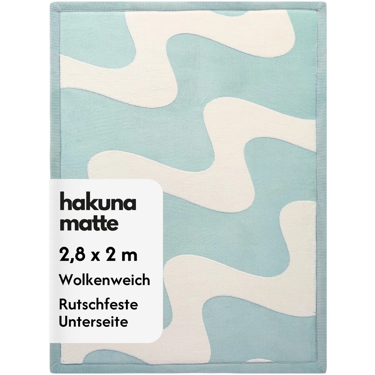 Wolkenweiche Spielmatte Baby 280x200x2,5cm, Wellen, Tatami Matte | Teppich für Kinderzimmer mit hochwertigem Hochdichter Polyurethan – Krabbelmatte Baby mit Rutschfester Unterseite
