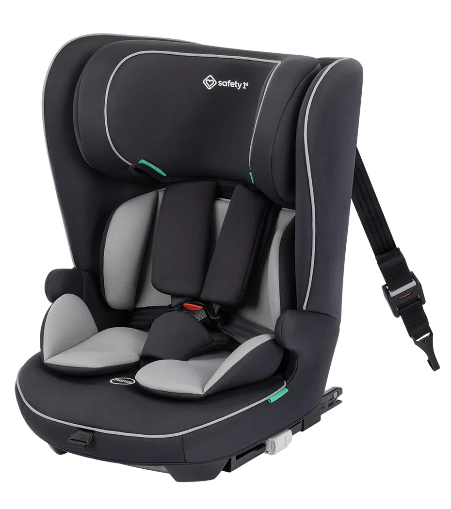 Safety 1st Lunar i-Size, Mitwachsender Kindersitz, 15Monate–12Jahre (76–150cm), ISOFIX Kindersitz Auto, 13 Kopfstützenstufen, Seitenaufprallschutz, Black