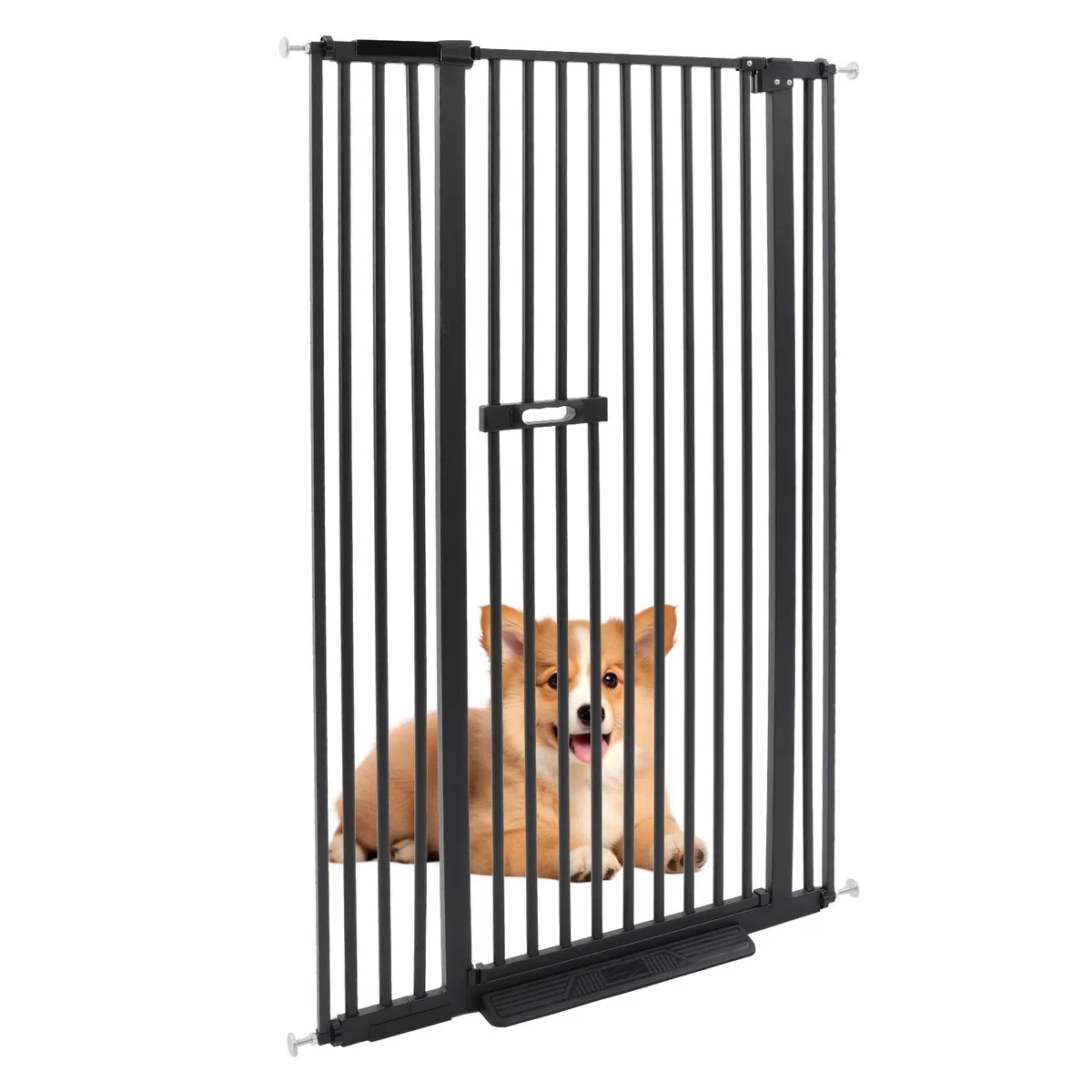 Treppenschutzgitter Haustier 86-95 cm, extra hohes Türschutzgitter 150 cm mit automatischer Schließfunktion & Einhandbedienung, Absperrgitter ohne Bohren für Hunde & Katzen