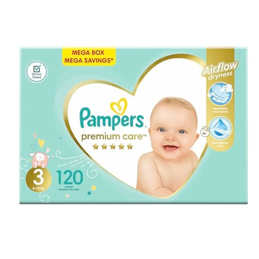 Pampers Premium Care Baby Windeln, Weiß, 120 Stück / 3 Midi