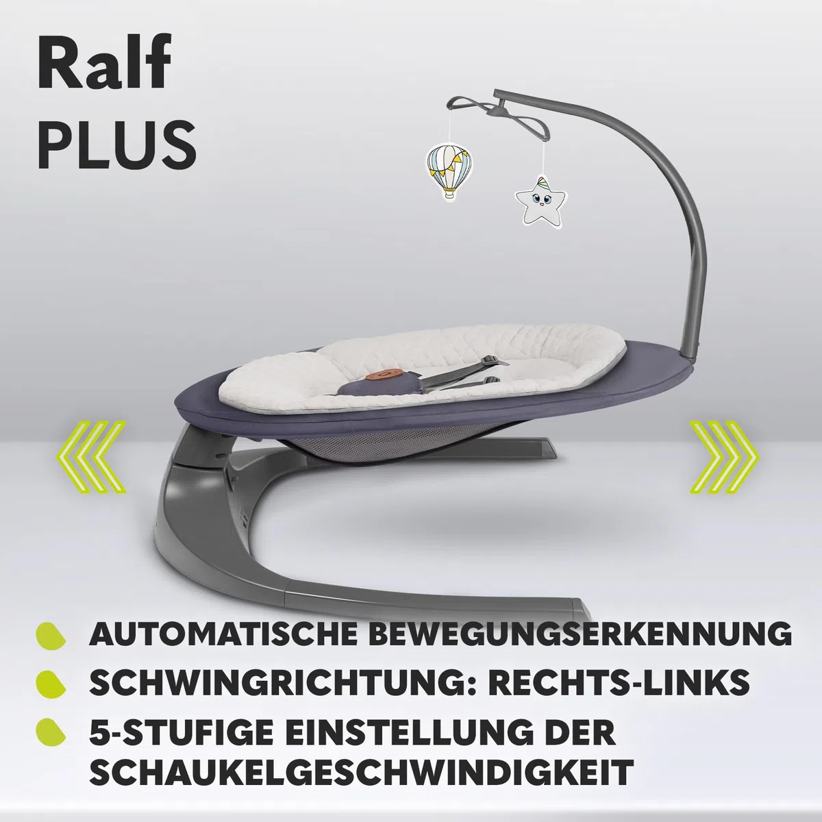 LIONELO Ralf 2in1 Babywippe und Liegestuhl, Fernbedienung, 12 Melodien | zwei Schaukelrichtungen, 5 Schaukelgeschwindigkeiten, Sperrung, Rückenlehnenverstellung, Timer, leiser Betrieb