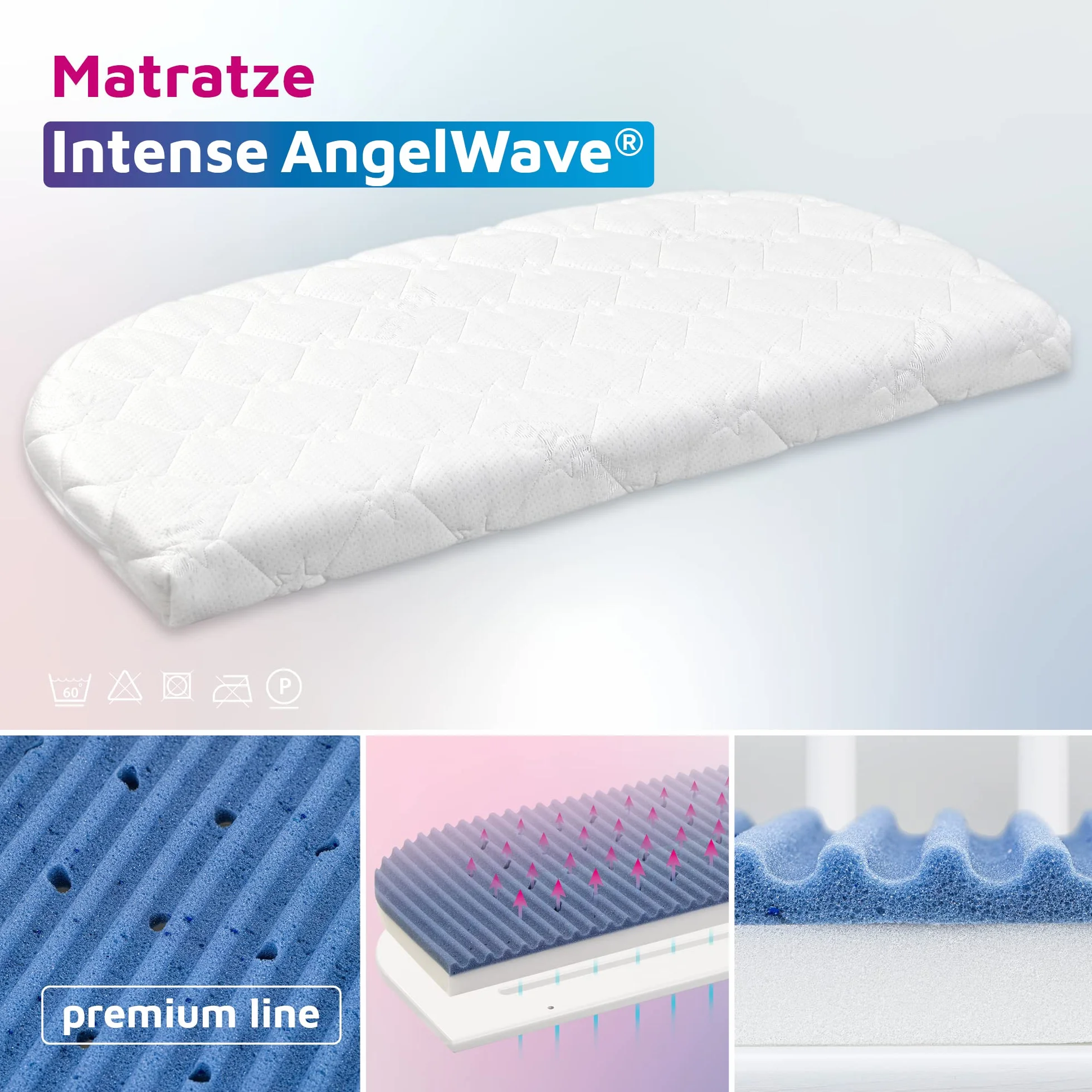 babybay Beistellbett Matratze Intense AngelWave passend für Modell Maxi, Boxspring und Comfort Plus