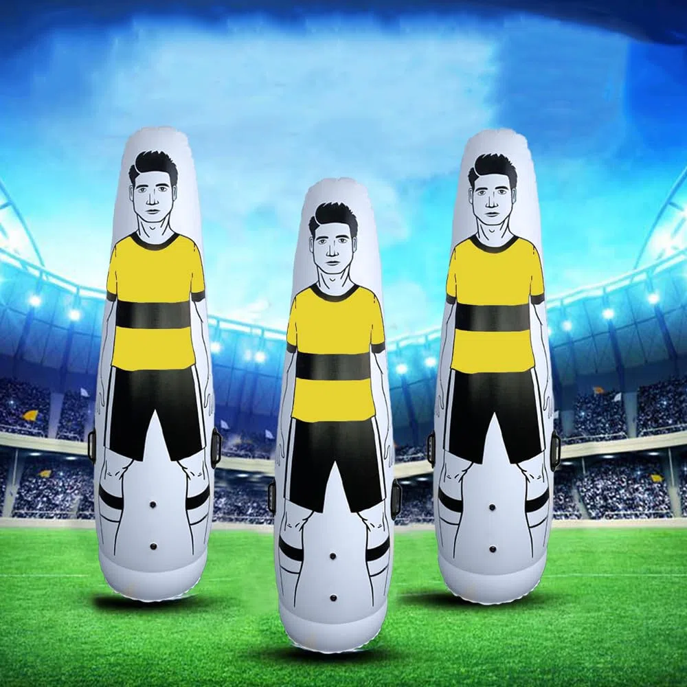 TNZMART Aufblasbarer Fußball-Attrappe, mit Pumpe, Gelb
