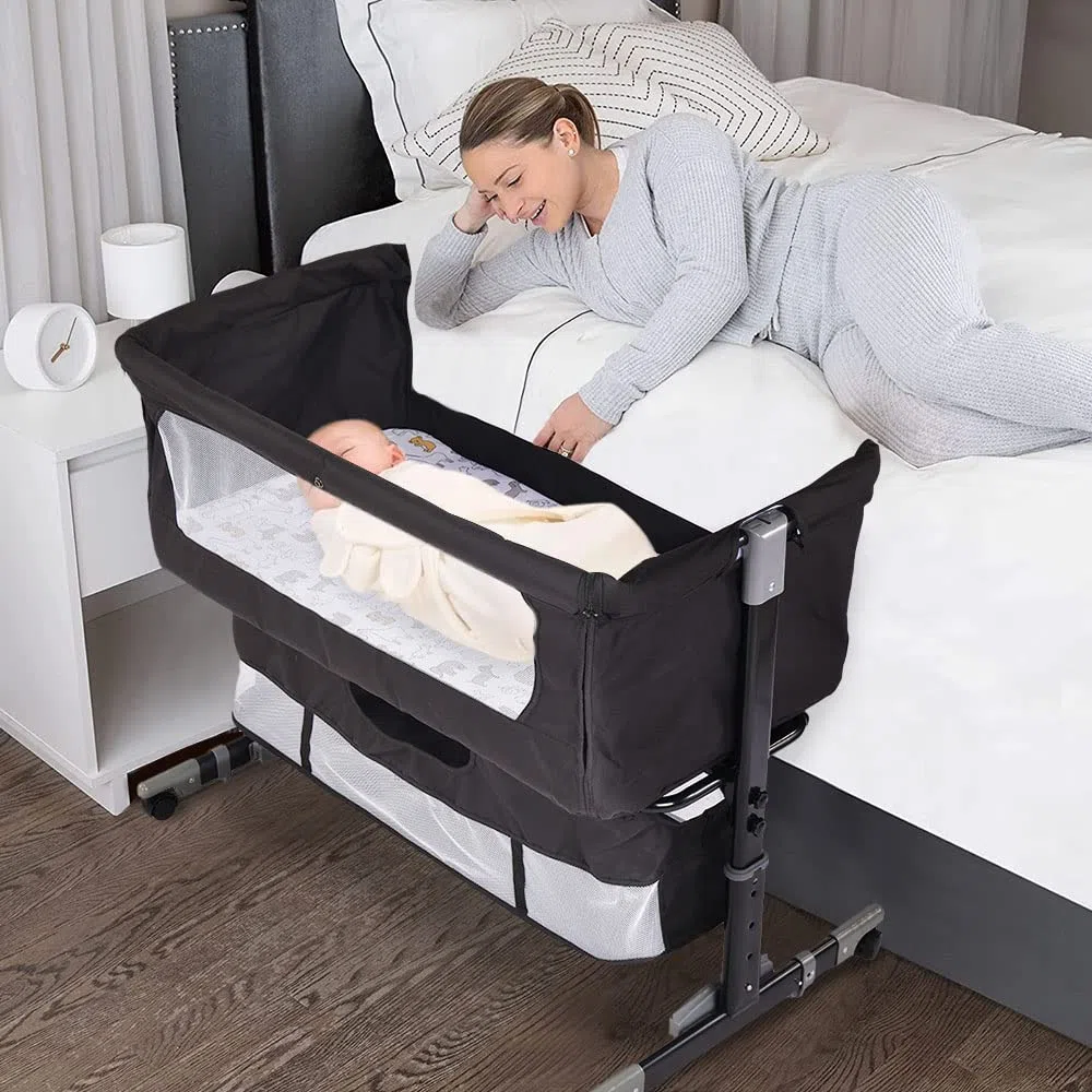 KEVO Cododo Wiege mit Matratze und Moskitonetz, 2-in-1 Kinderbett, Codododo-Kinderbett, für Babys von 1 bis 36 Monaten, klappbar, 2-in-1, Babywiege, mobiles Beistellbett (Nior)